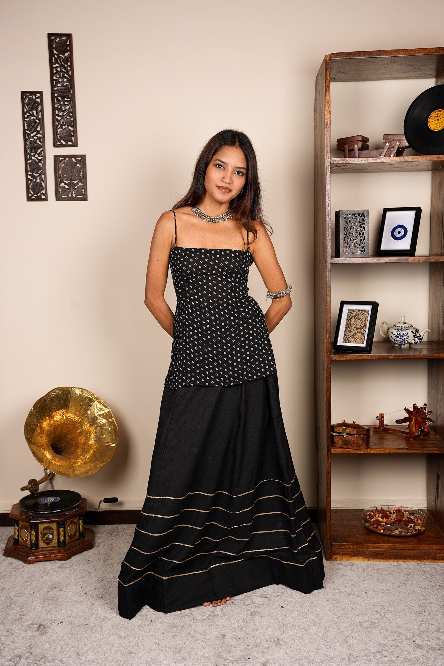 Jhanjhar Bandhani Corset Kurti - Image 3