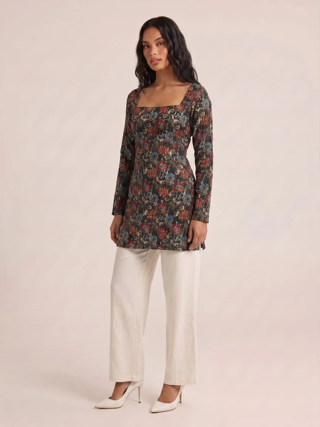 Radhika Sleeved Corset Kurti - Image 3