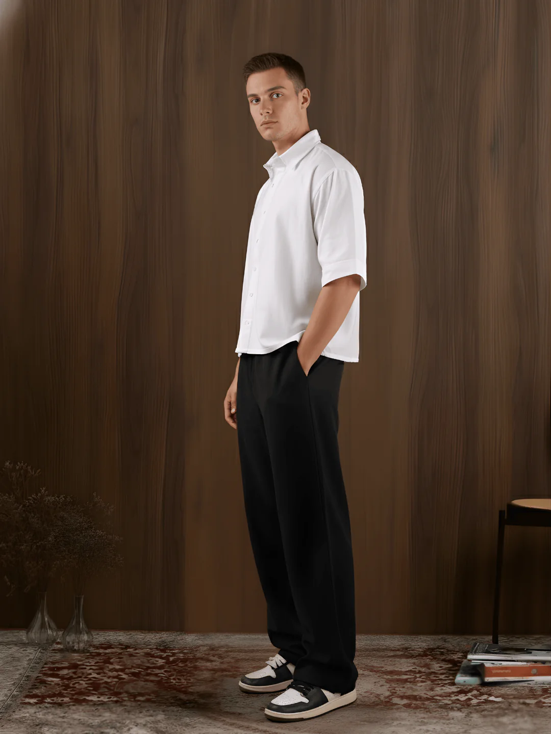 Aditya White Linen Crop Shirt - Image 3