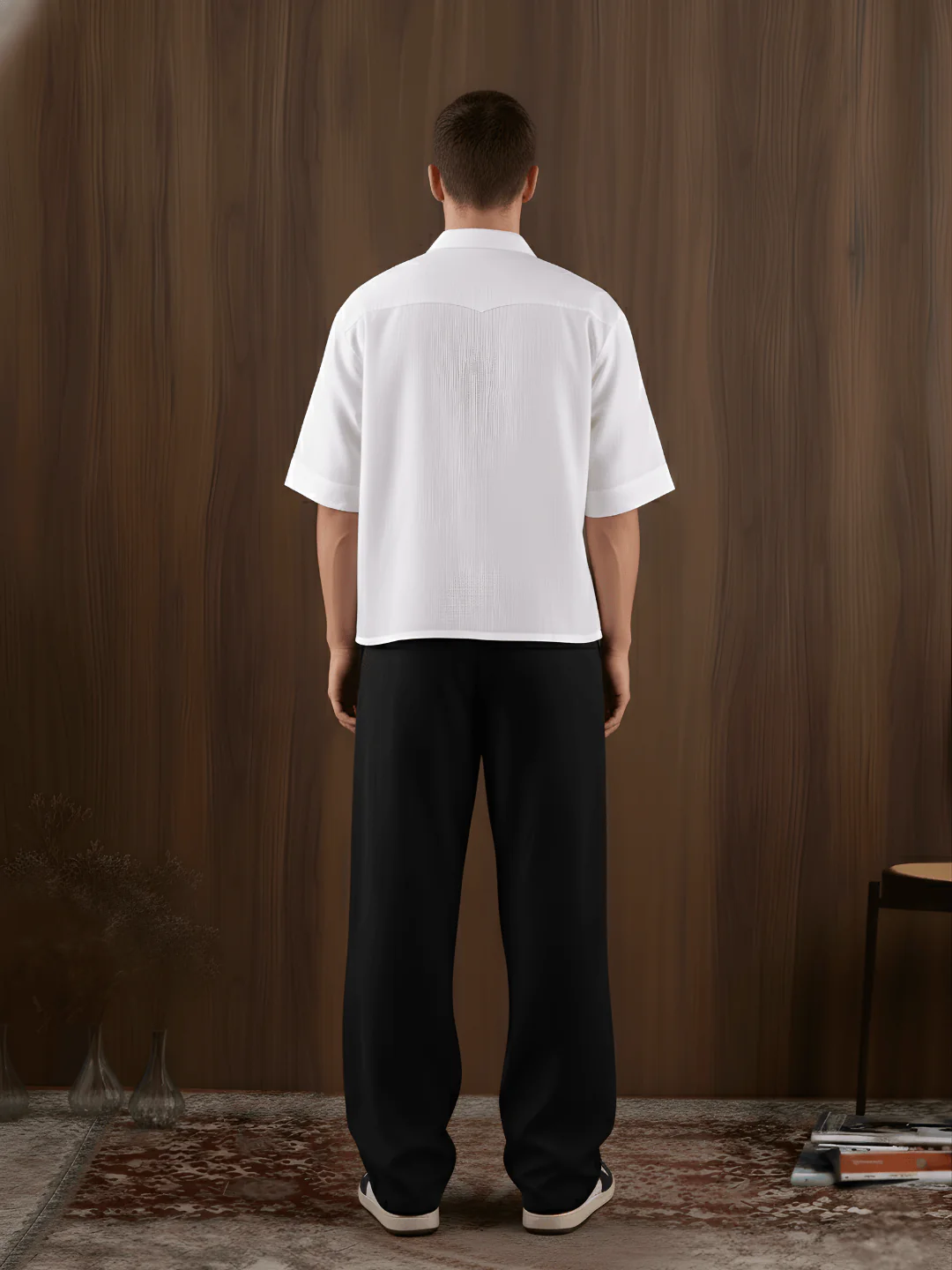Aditya White Linen Crop Shirt - Image 4