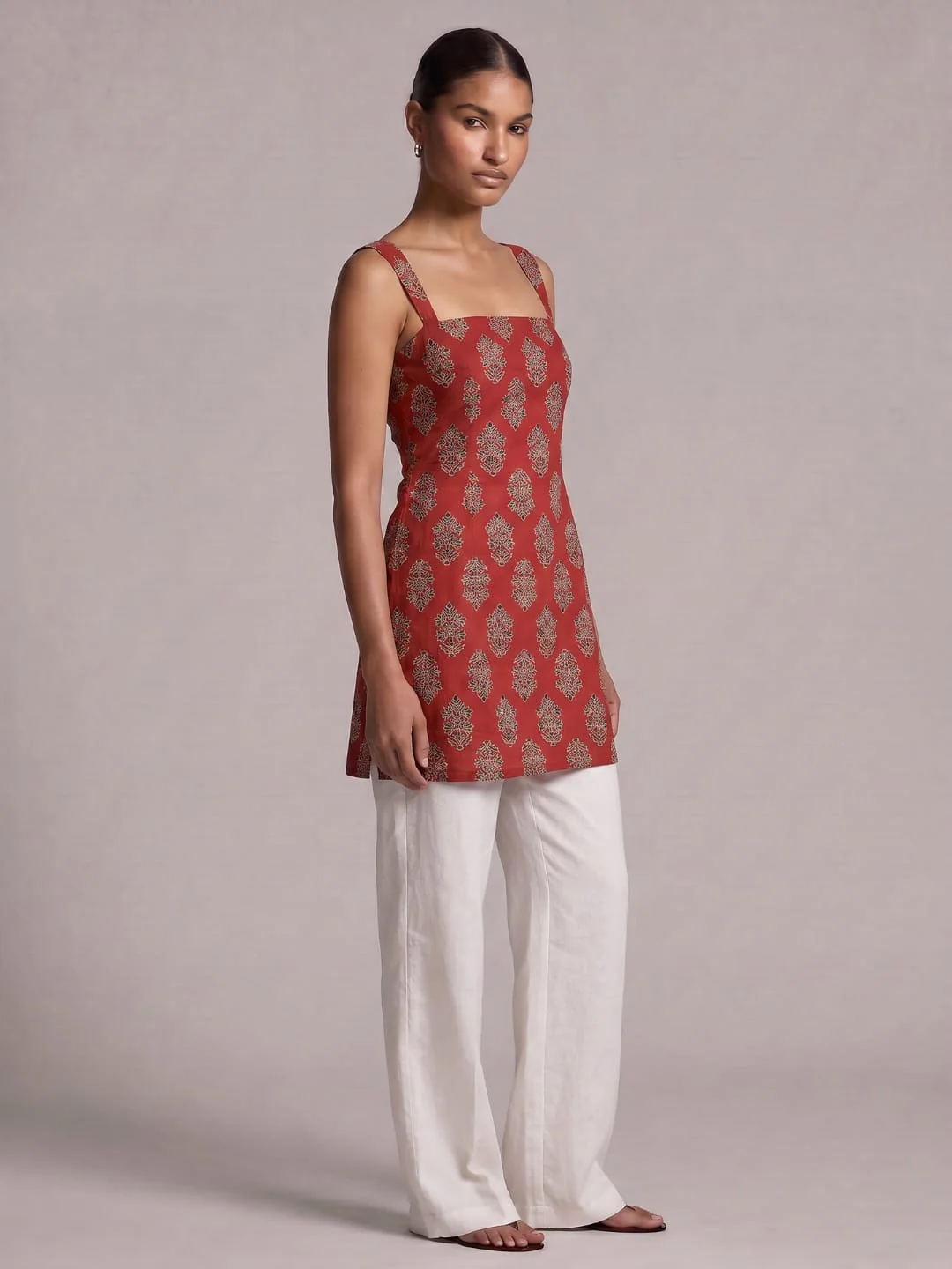 Anshika Wide Shoulder Strap Kurti - Image 3