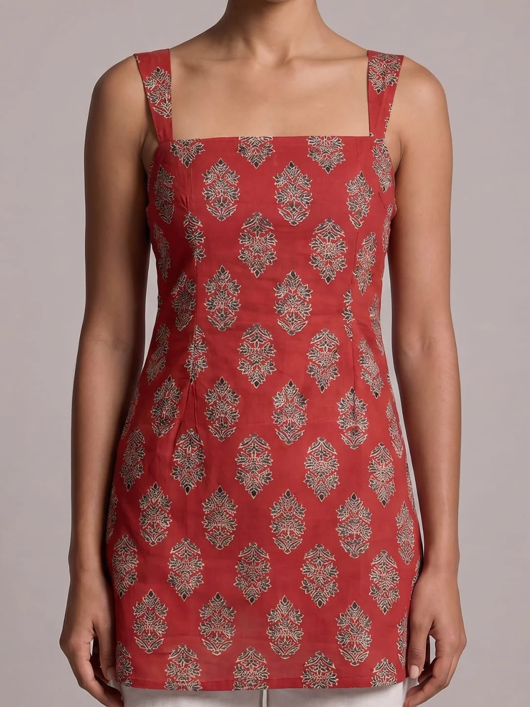 Anshika Wide Shoulder Strap Kurti - Image 4