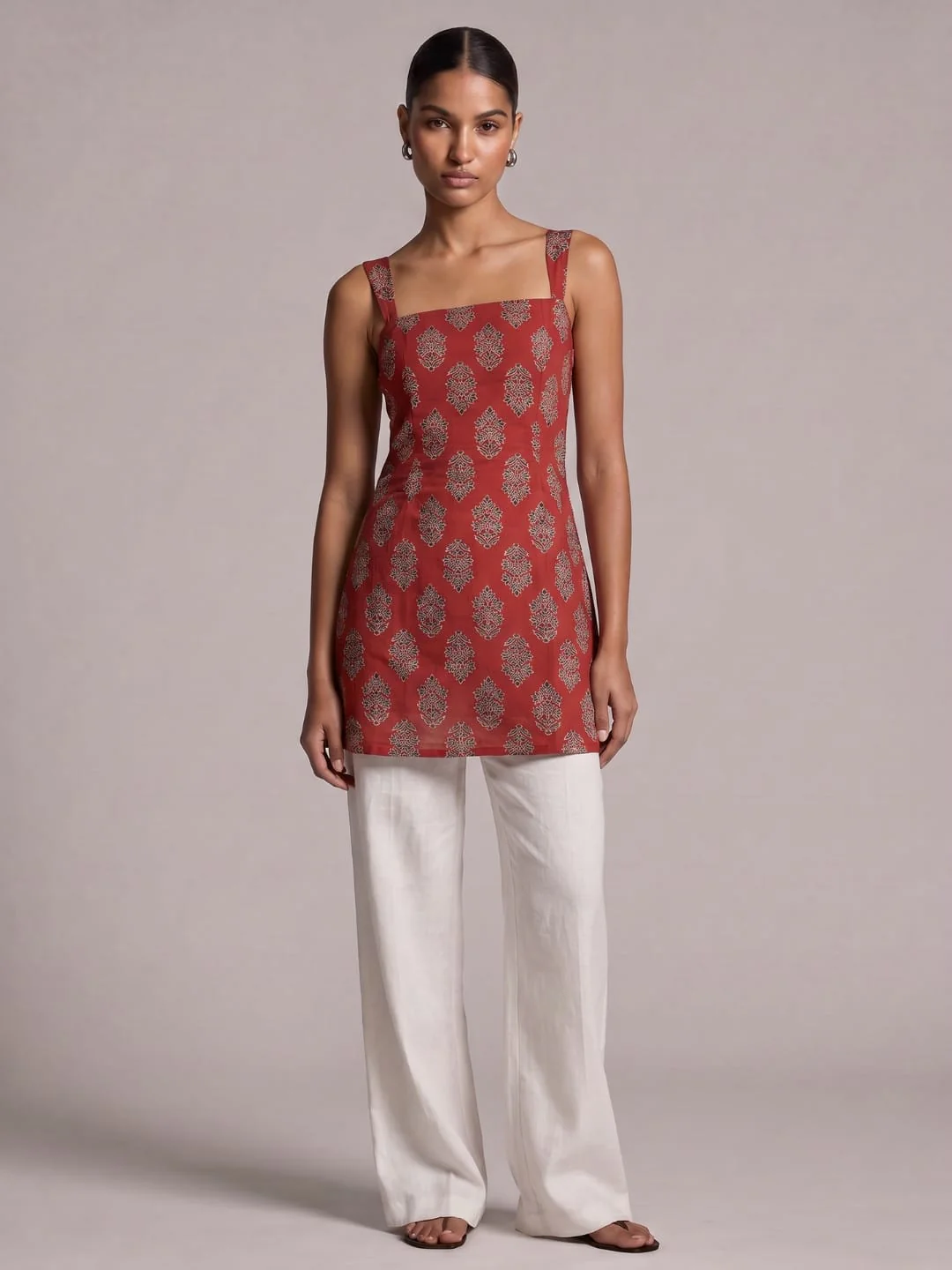 Anshika Wide Shoulder Strap Kurti - Image 5