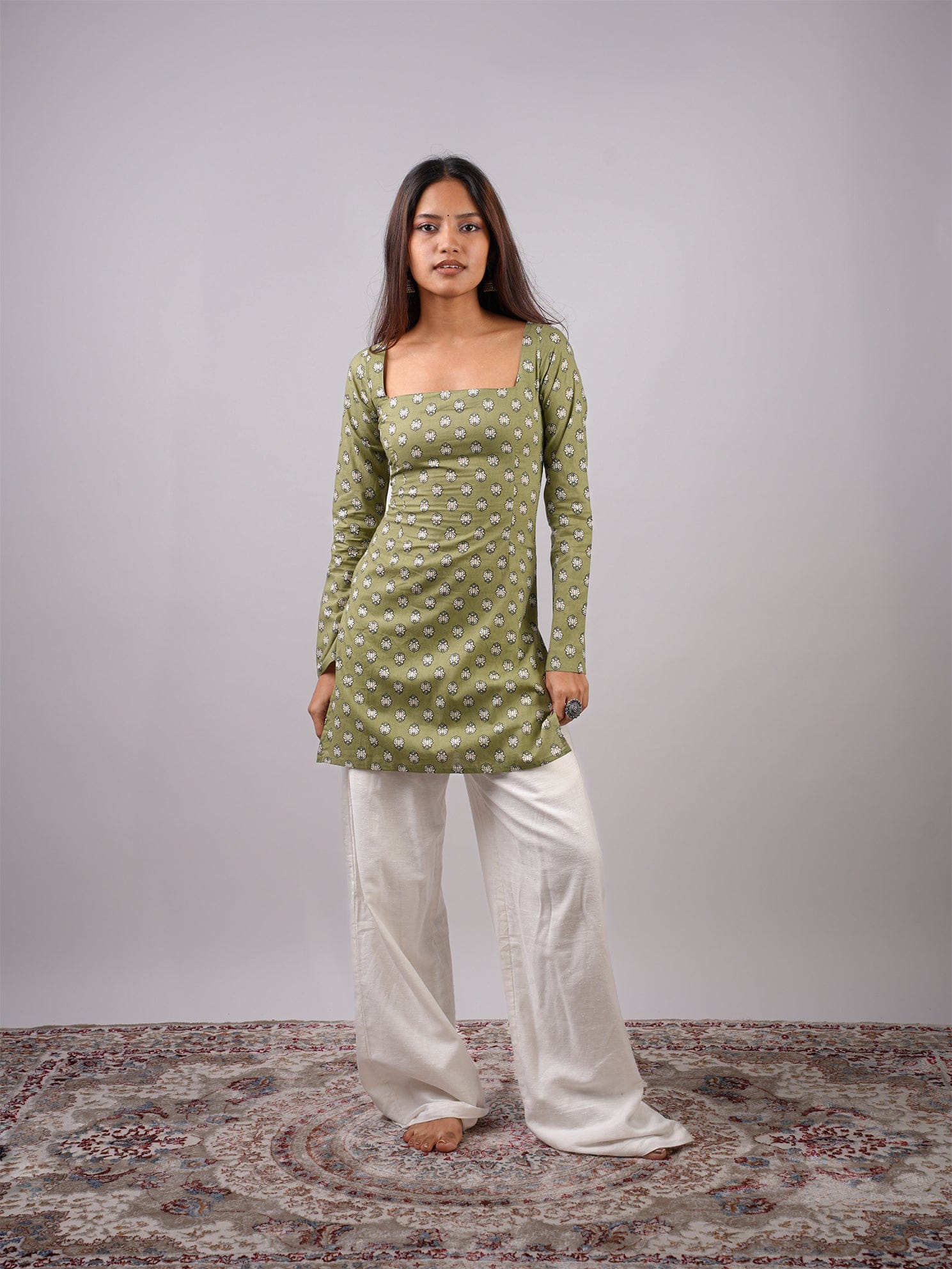 Ayesha Sleeved Corset Kurti - Image 4