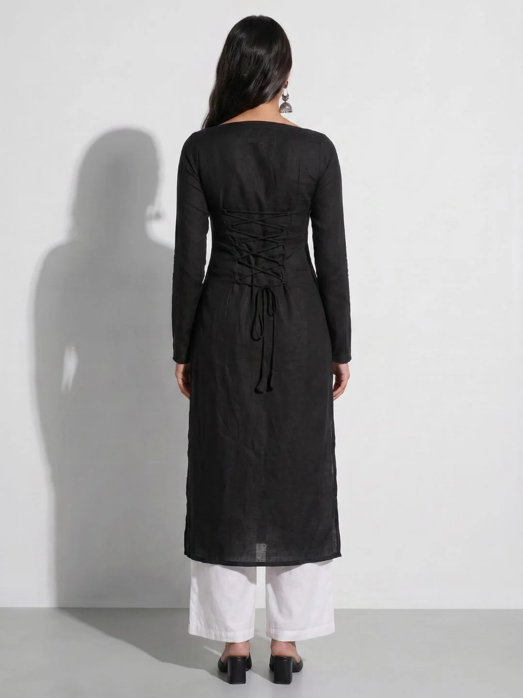 Baani Sleeved Corset Long Kurti - Image 2