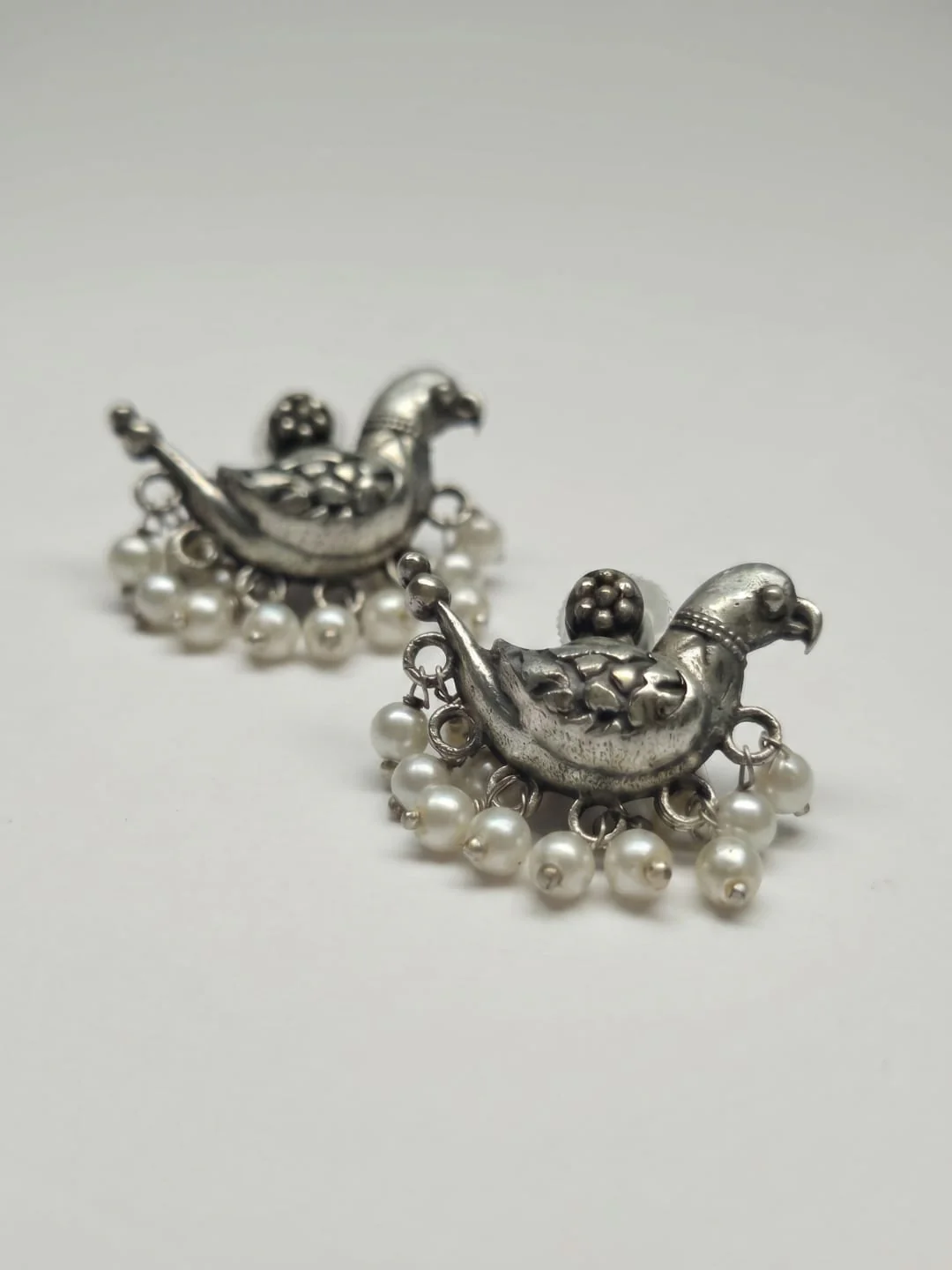 Bird Pearl Stud Earrings - Image 4