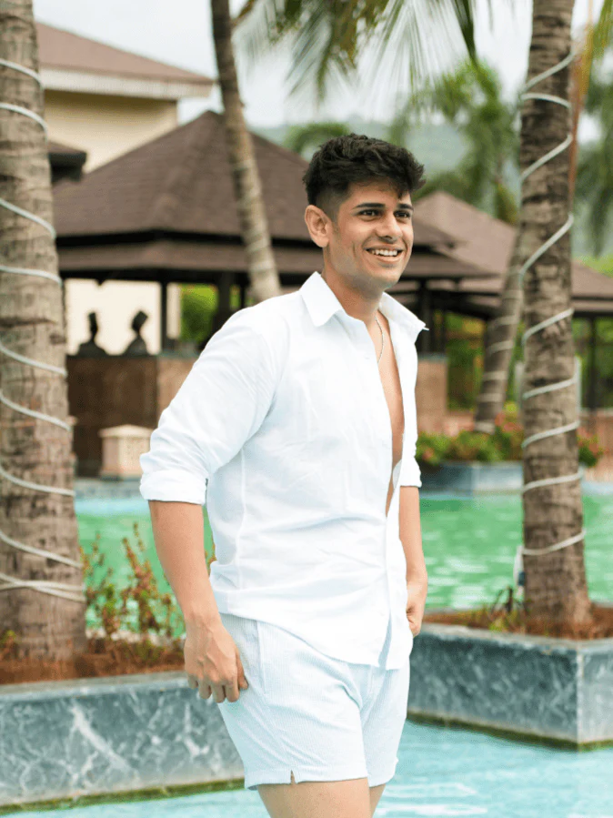 Dev White Linen Fitted Shirt - Image 3