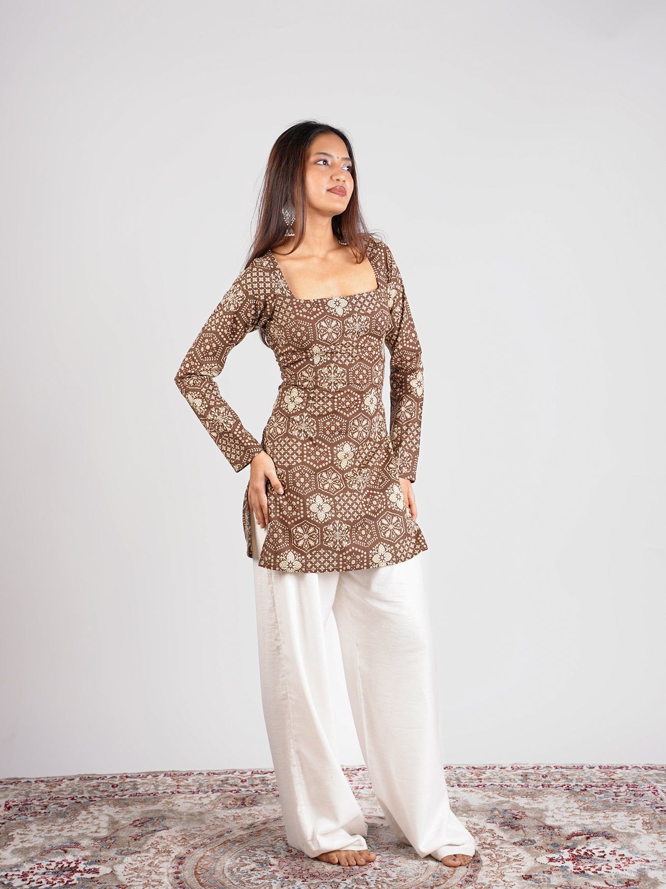 Heena Sleeved Corset Kurti - Image 3