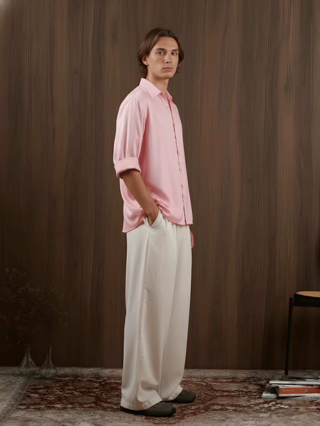 Ishaan Pink Loose Fitted Shirt - Image 3