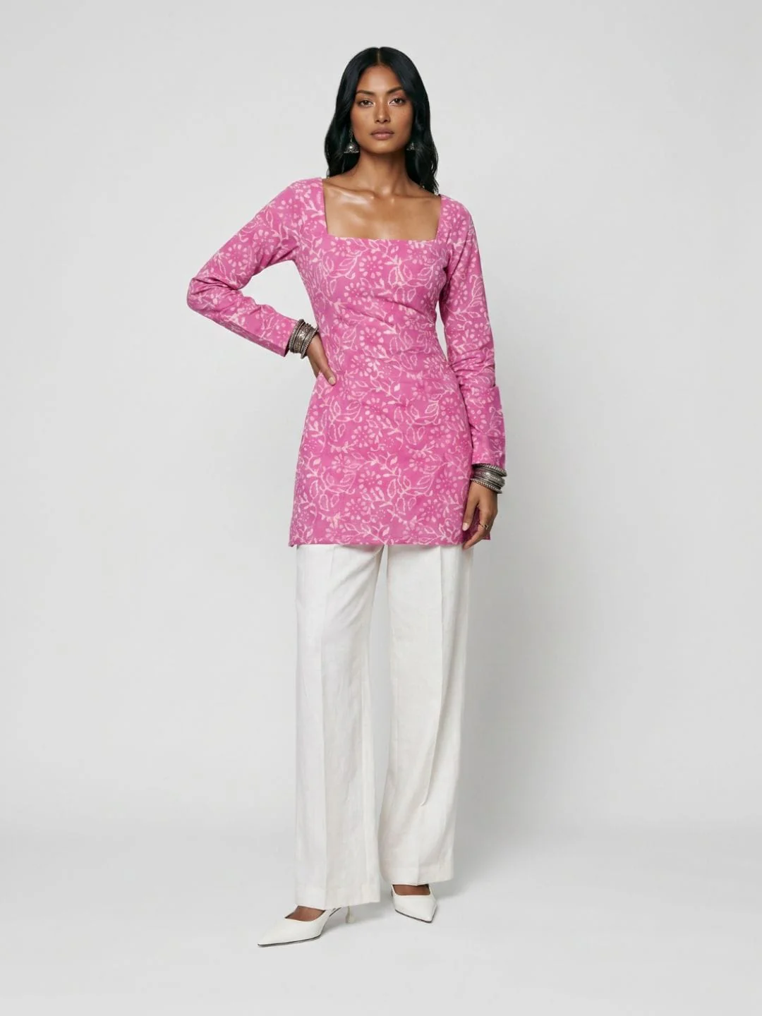 Jasmin Pink Full Sleeve Kurti - Image 5