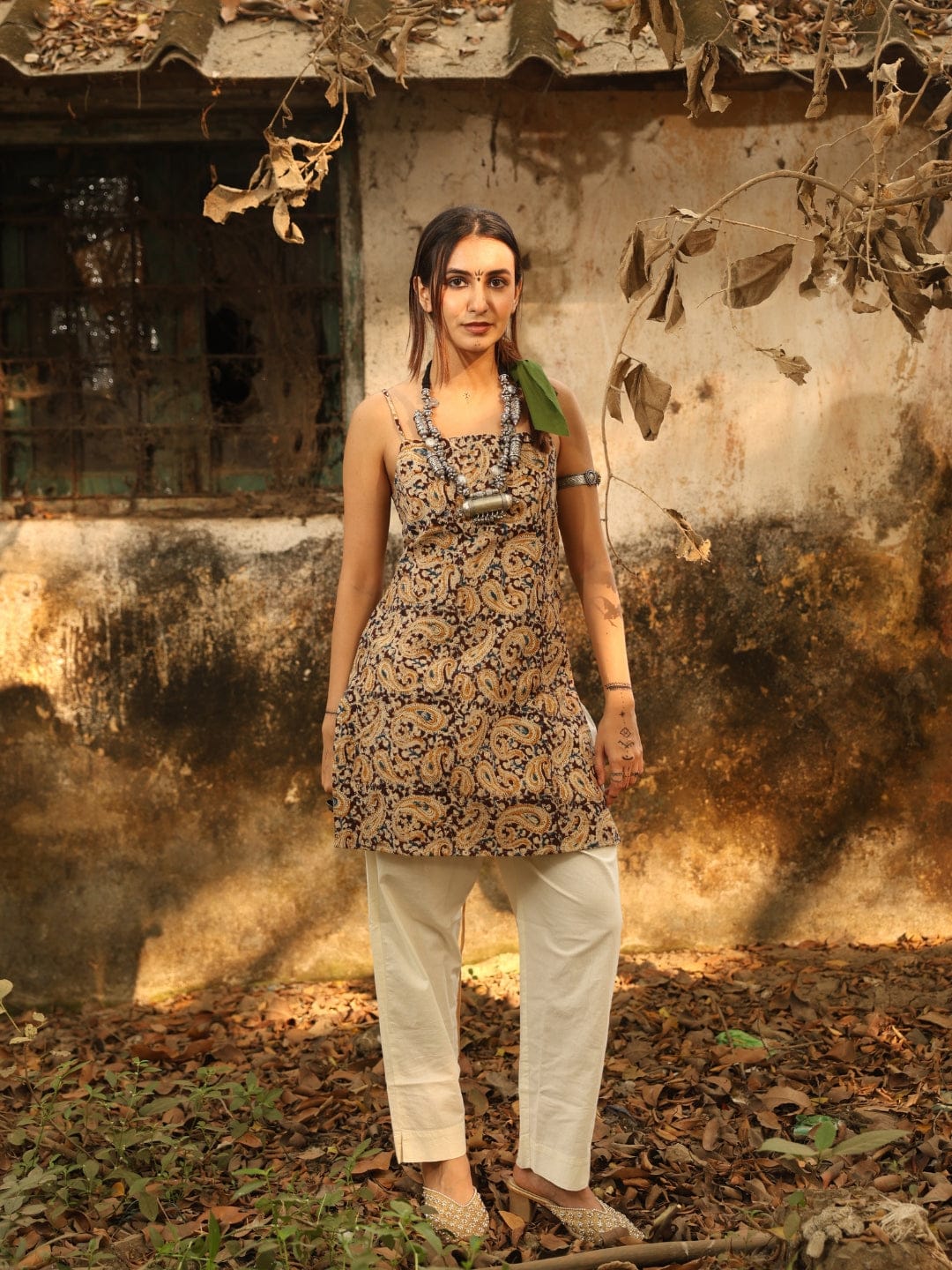 Kalamkari Noodle Strap Corset Kurti - Image 3