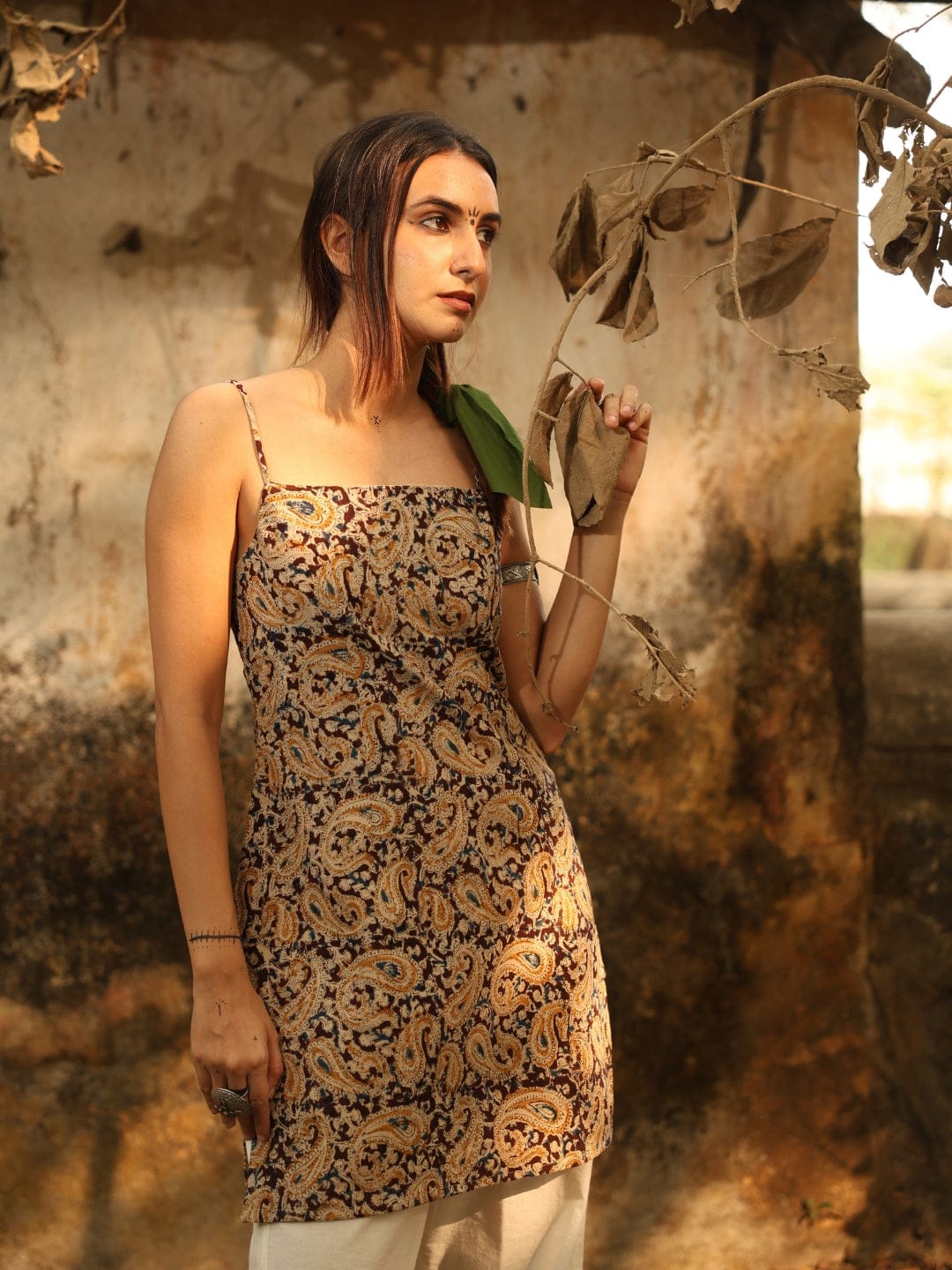 Kalamkari Noodle Strap Corset Kurti - Image 4