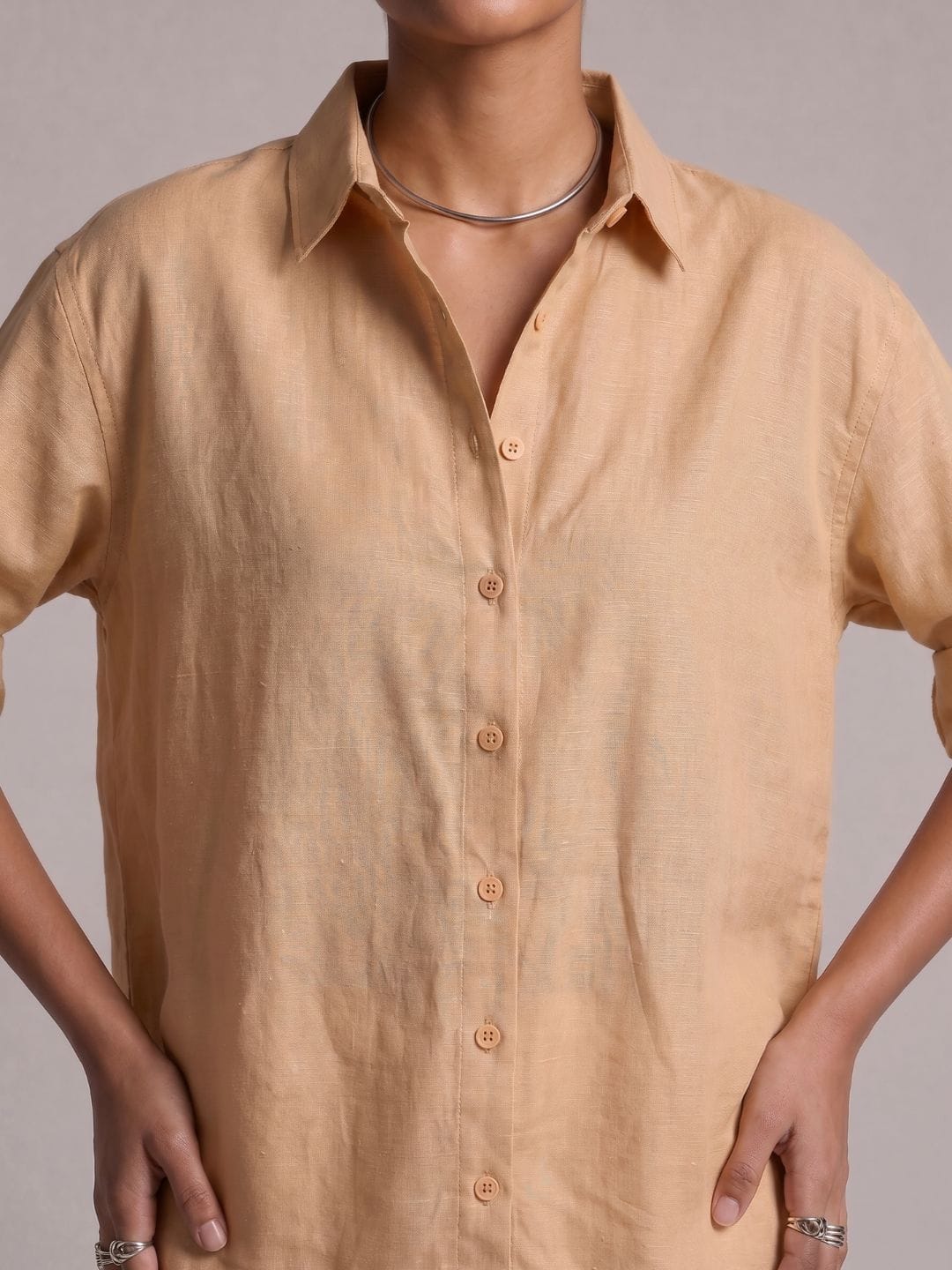 Oversized Khadi Linen Shirt - Image 4
