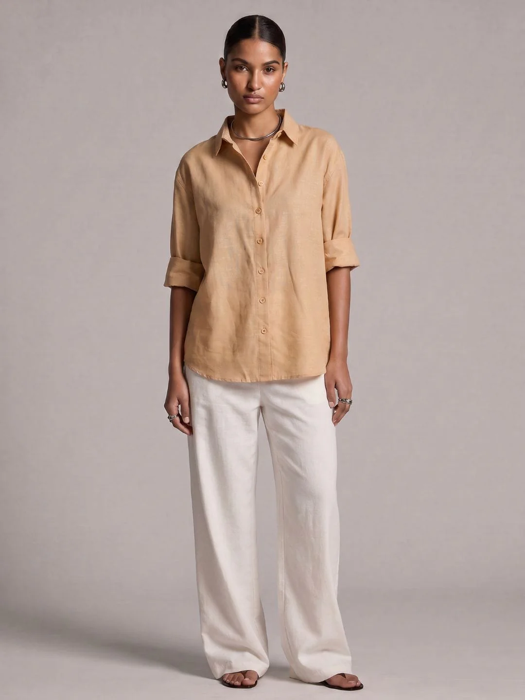Oversized Khadi Linen Shirt - Image 5