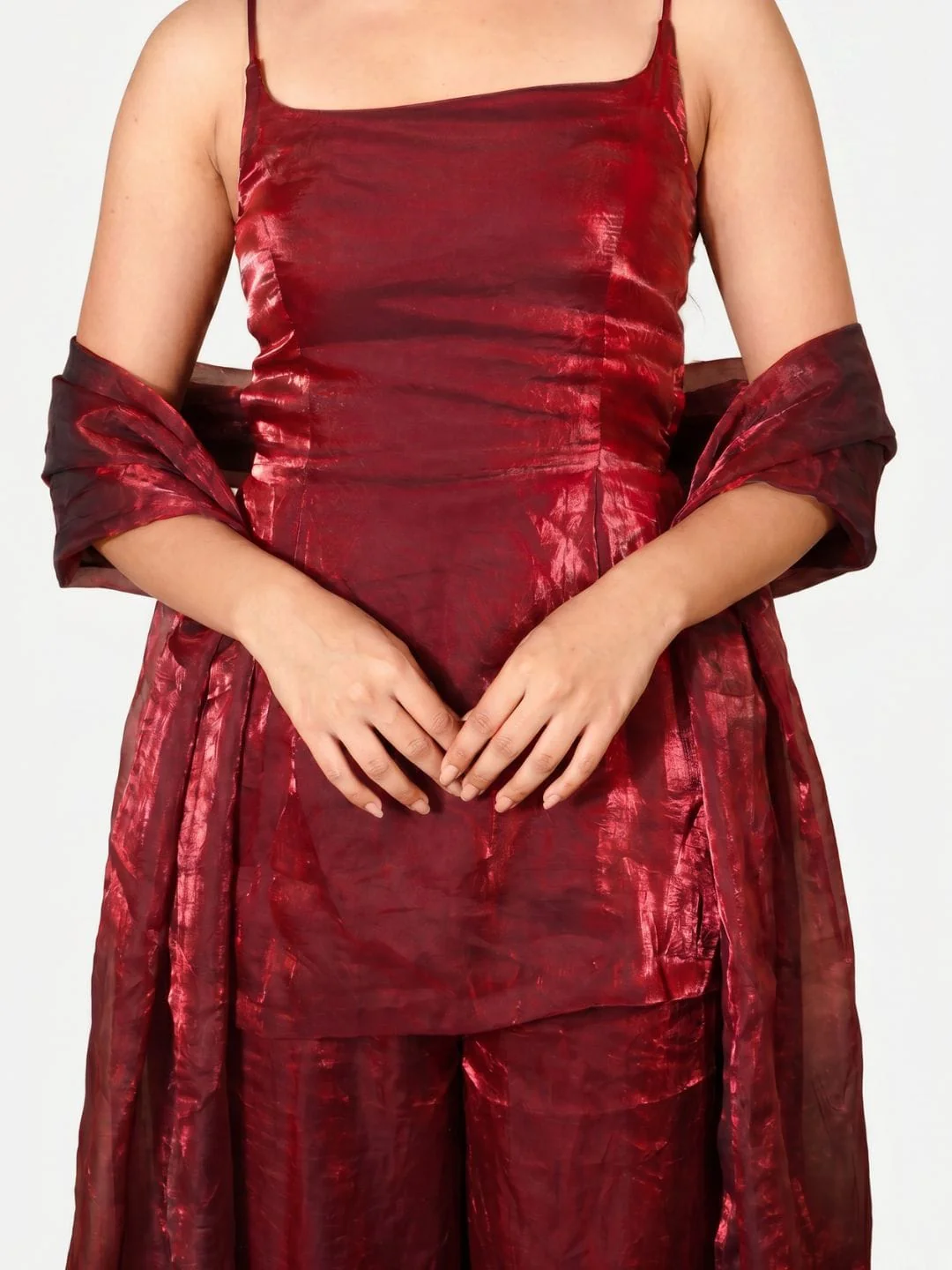 Laila Maroon Fendi Kurta Pant & Dupatta Set - Image 4
