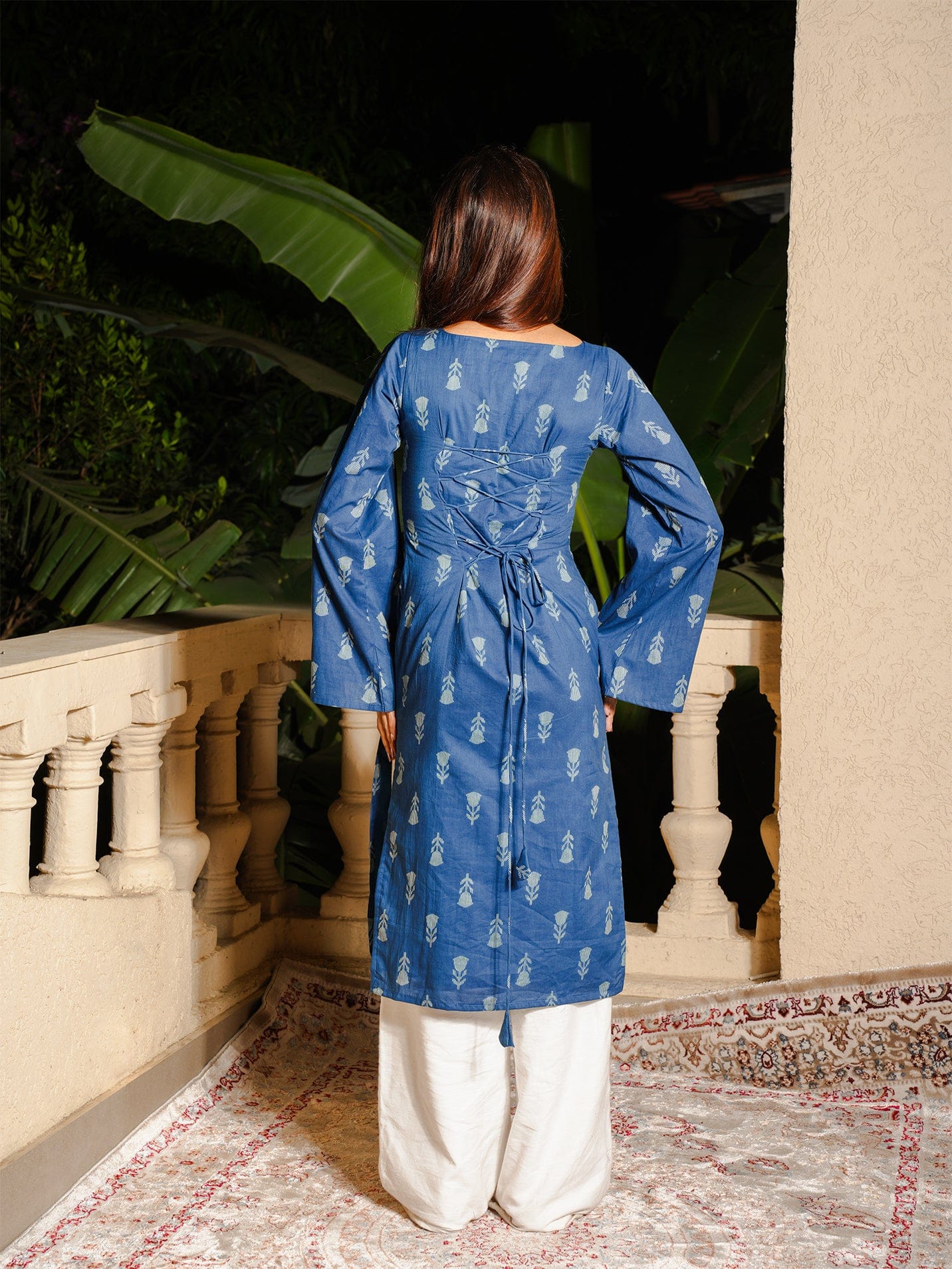 Meghna Bell Sleeved Long Kurti - Image 2
