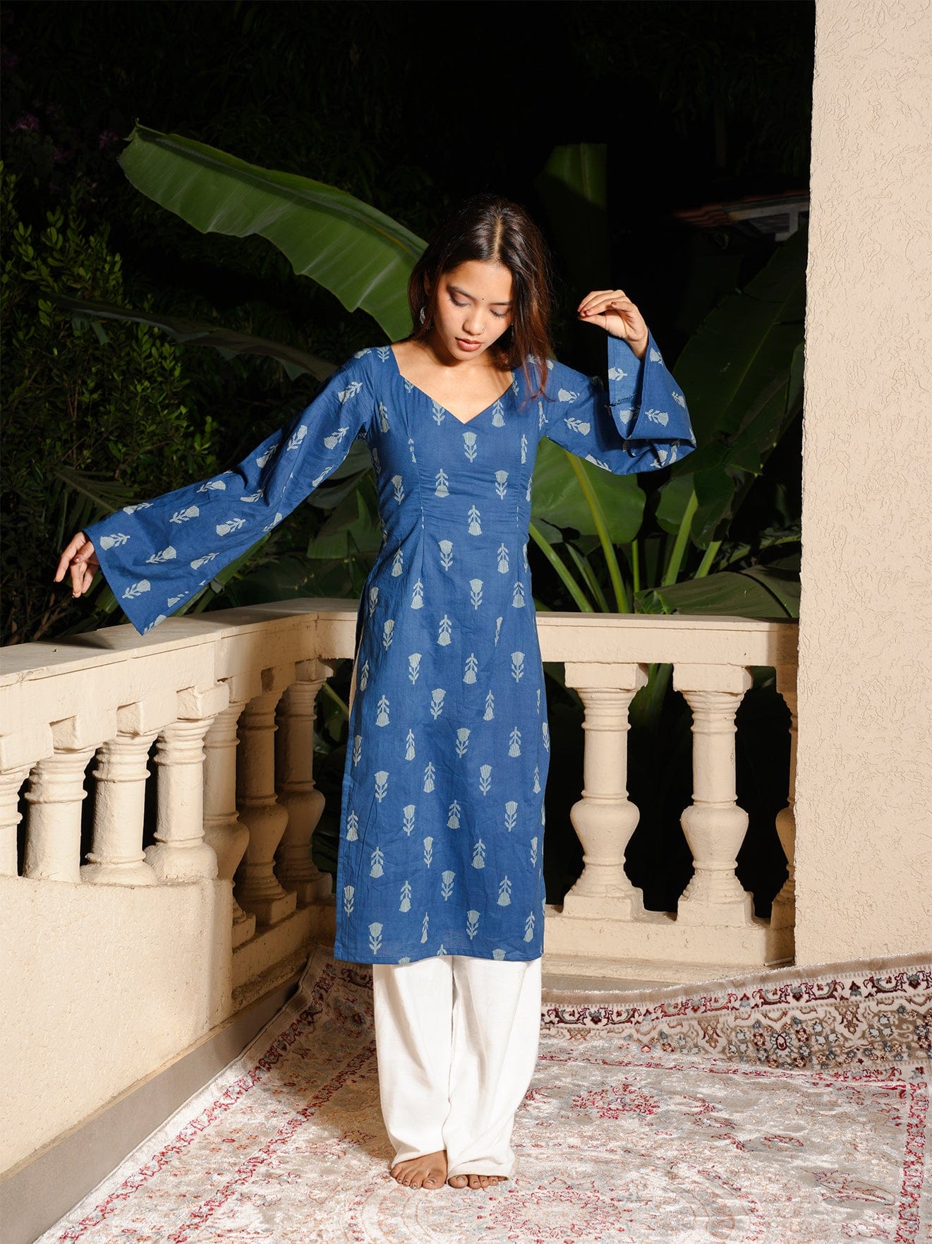Meghna Bell Sleeved Long Kurti - Image 4