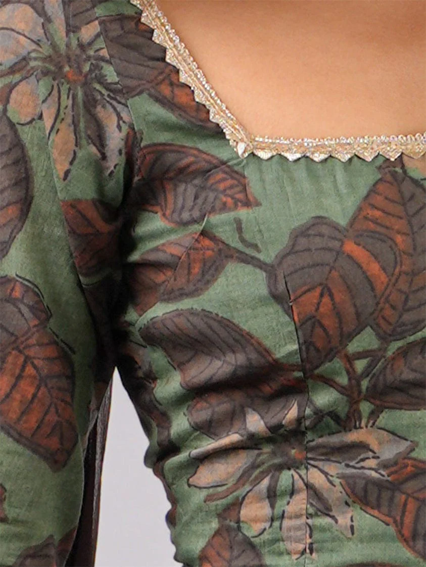 Meherzeen Sleeved Corset Kurti Sharara Set - Image 4