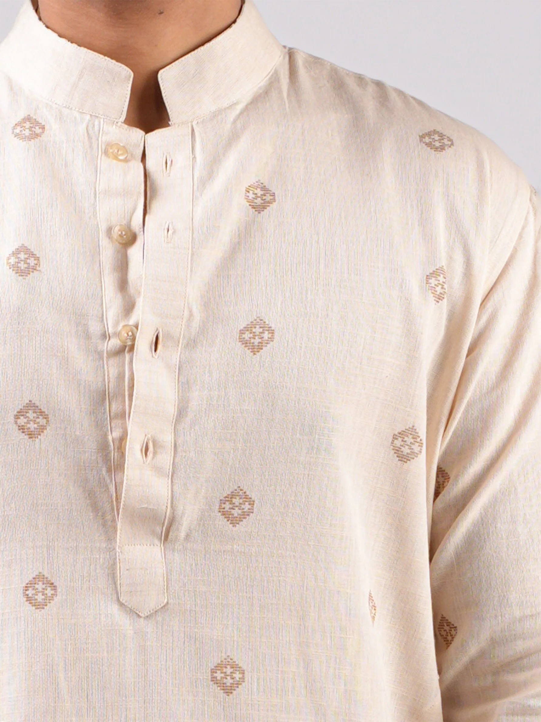 Nek Inverted Sleeves Long Kurta - Image 3