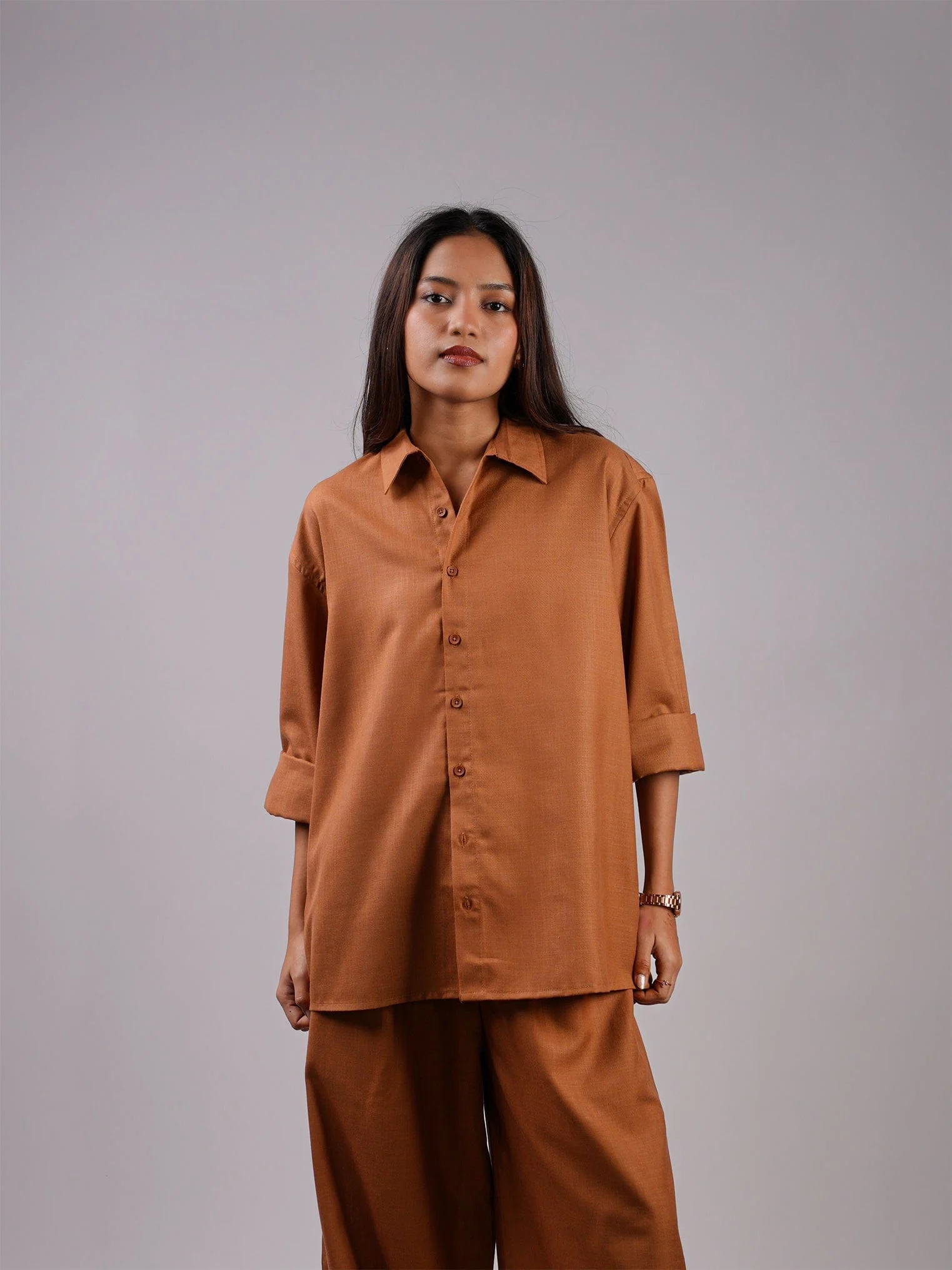 Oversized Brown Shirt - Image 4