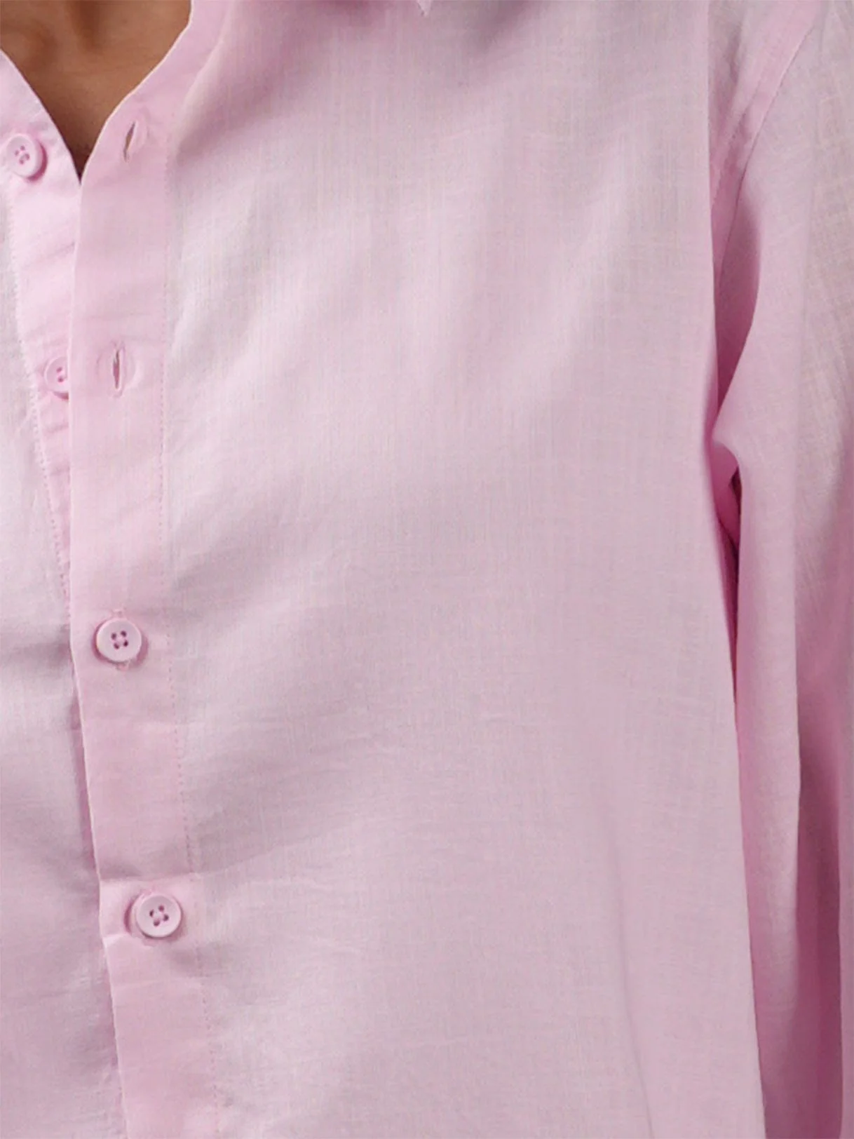 Oversized Pink Linen Shirt - Image 5