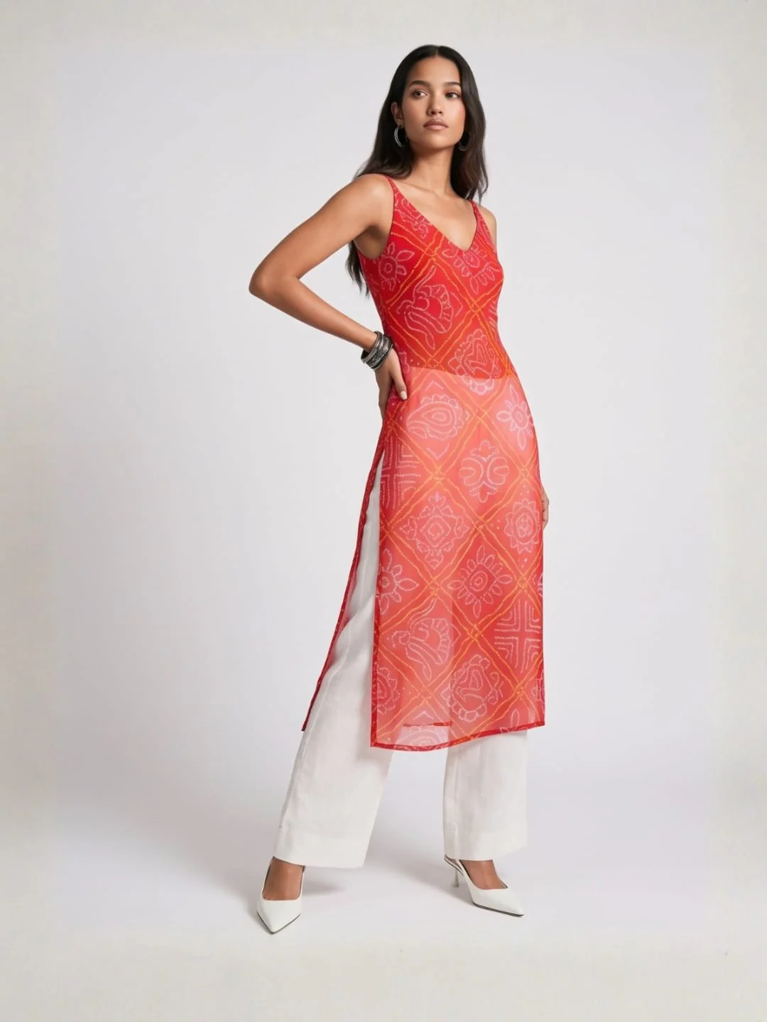 Payal Sheer Bandhani Kurti - Image 3