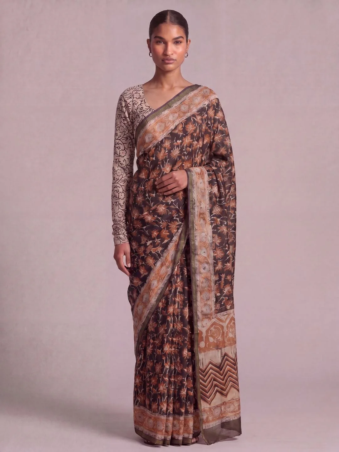Pihu Bagru Handblock Cotton Saree