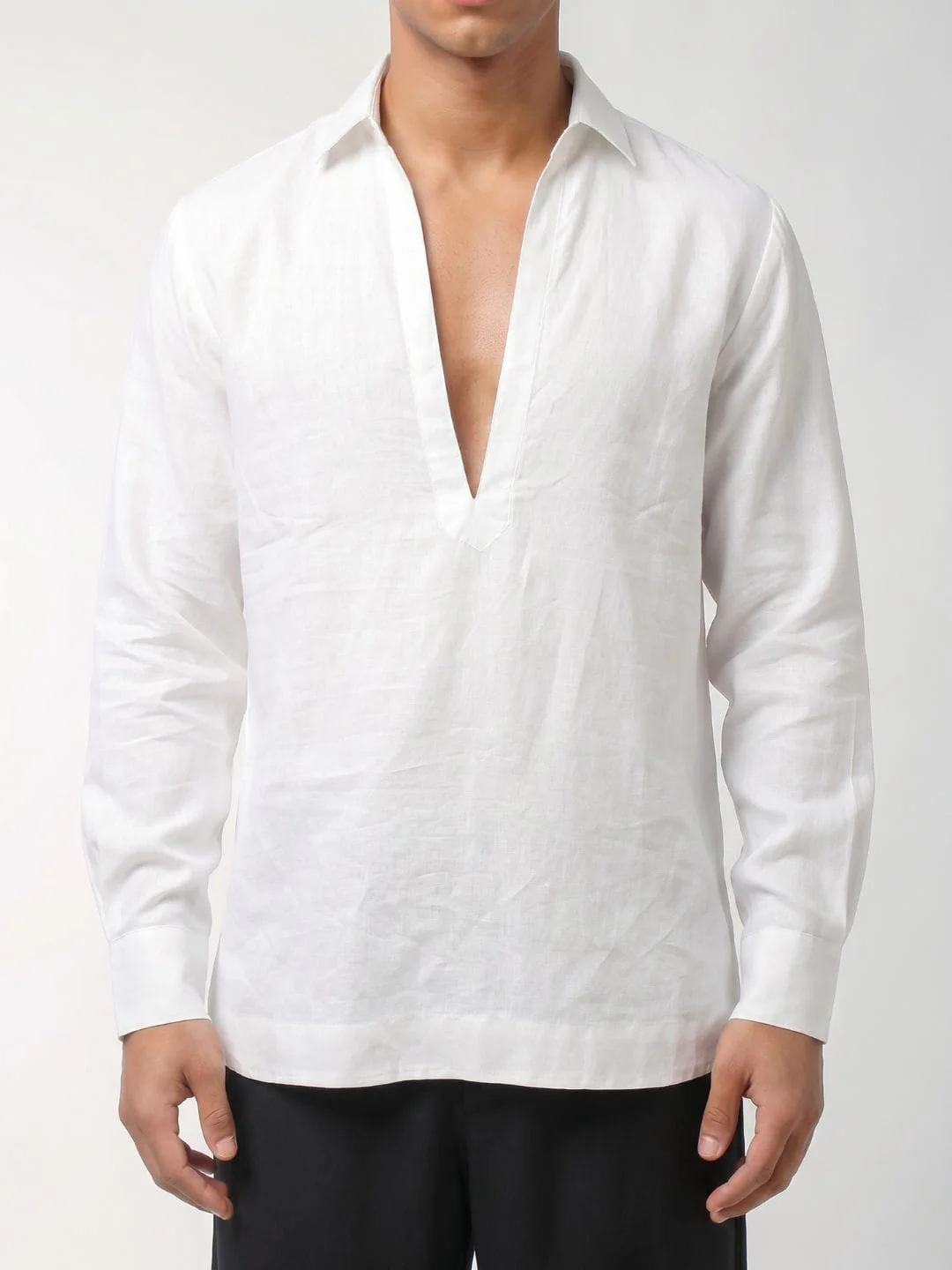 Rey White Plain Short Kurta - Image 5