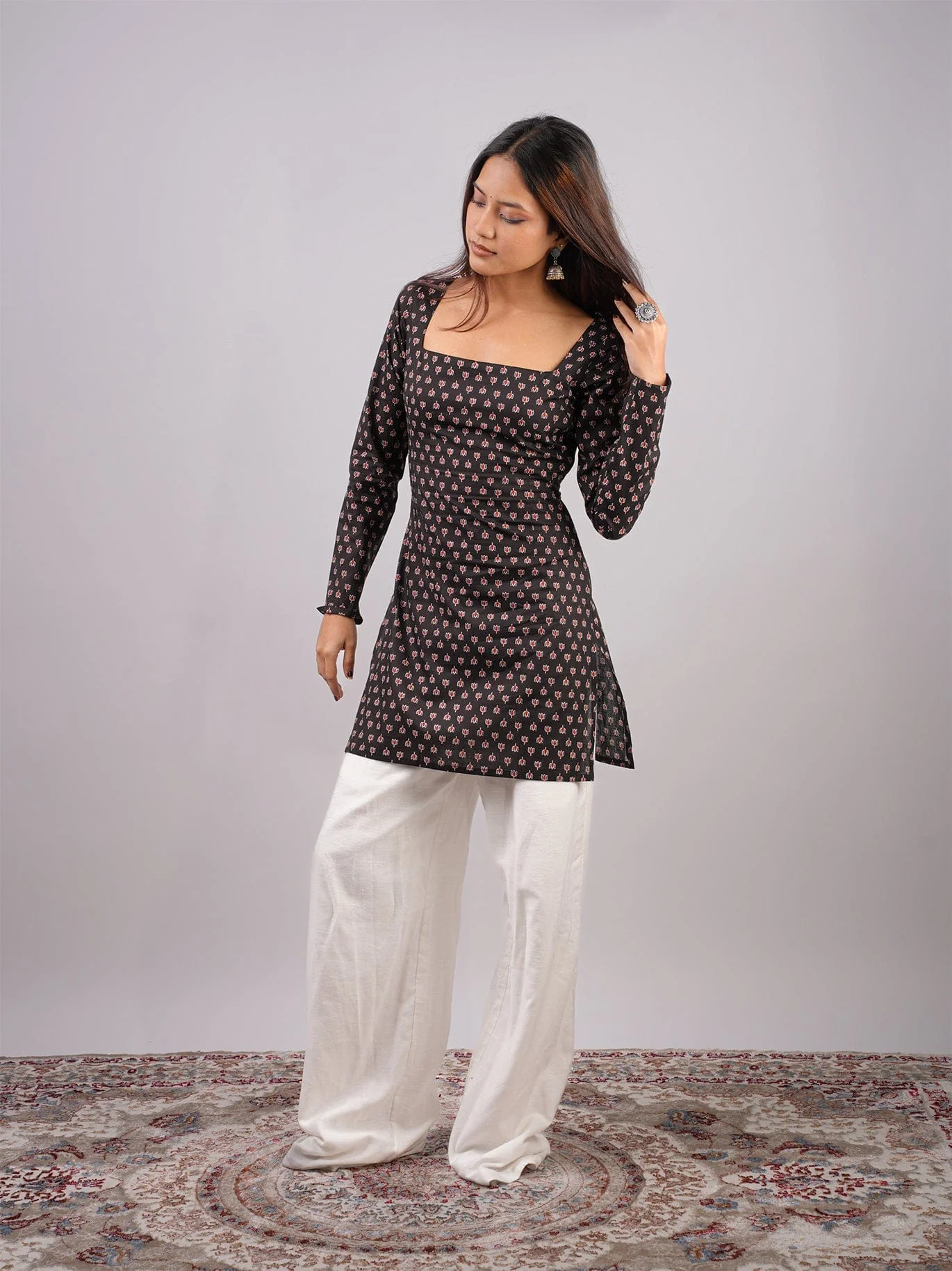 Rohini Sleeved Corset Kurti - Image 3