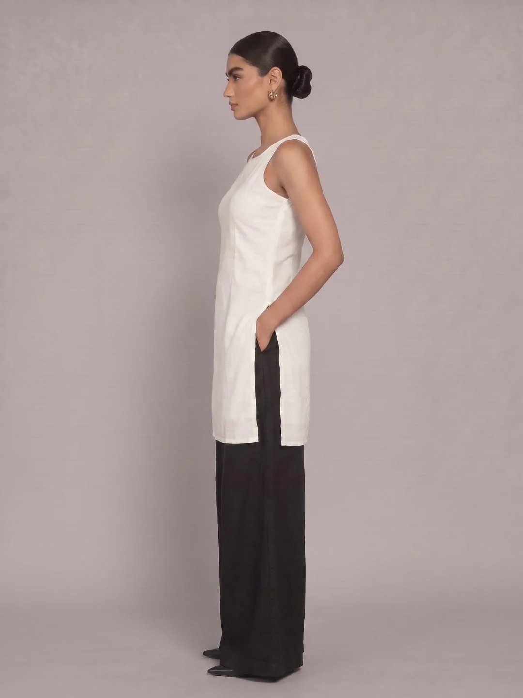 Saba Plain Round Neck Kurti - Image 3