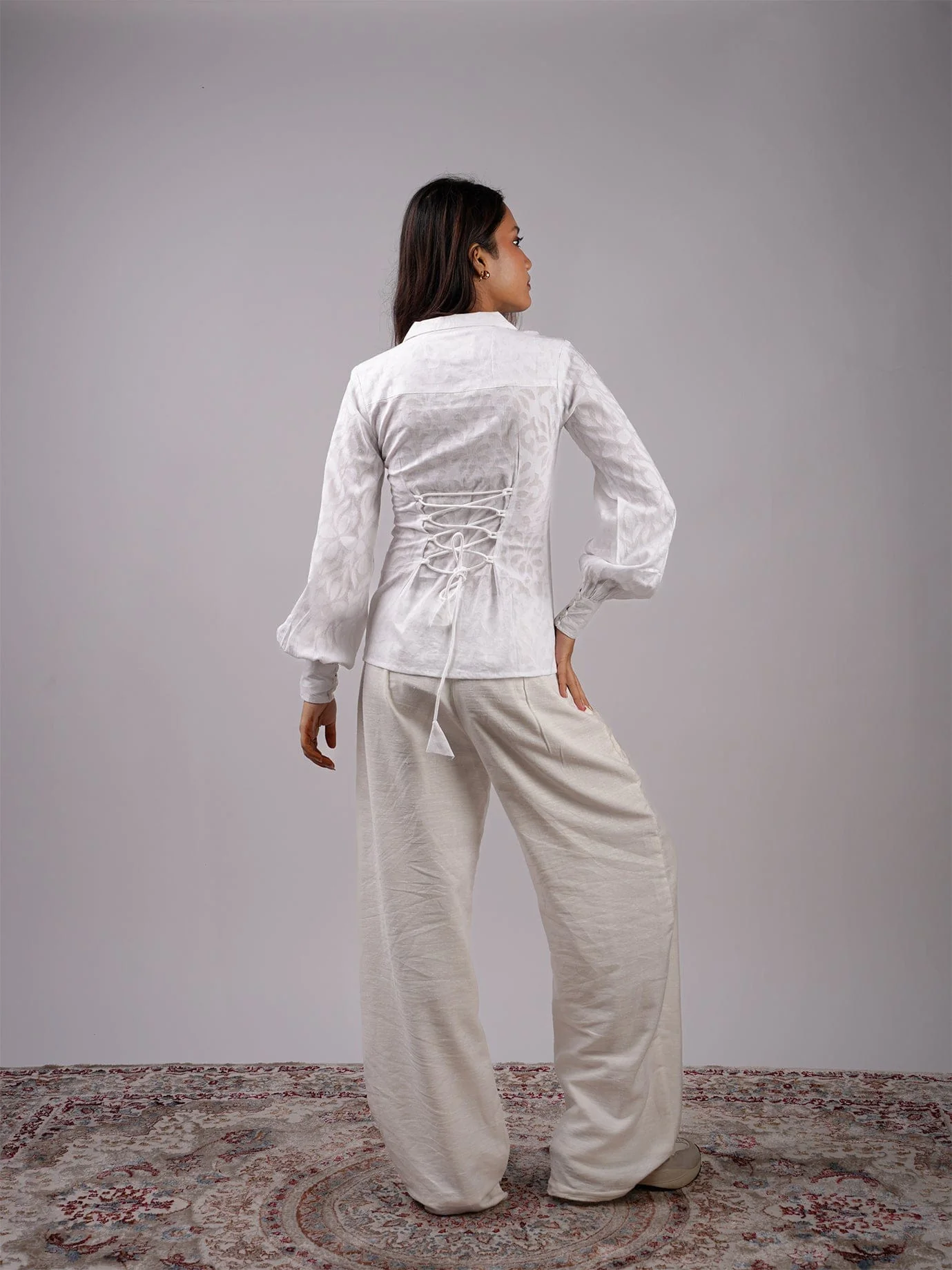 Safa Jacquard Corset Shirt - Image 3