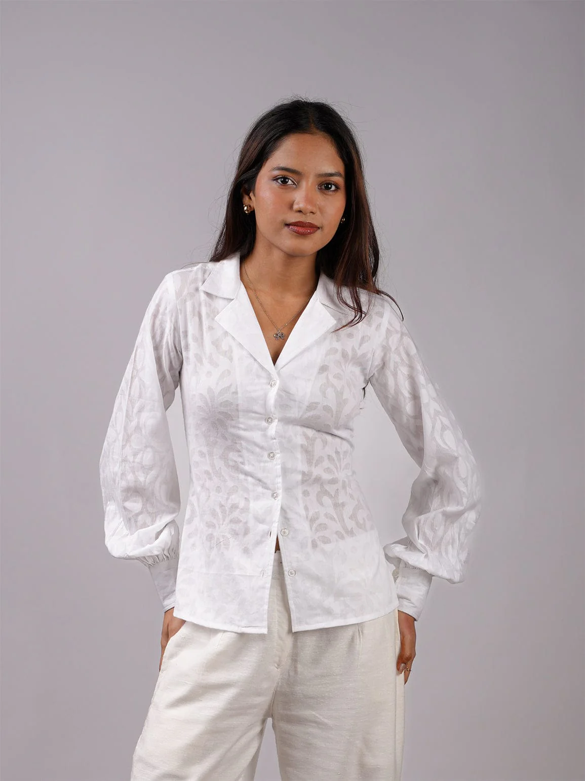 Safa Jacquard Corset Shirt - Image 5