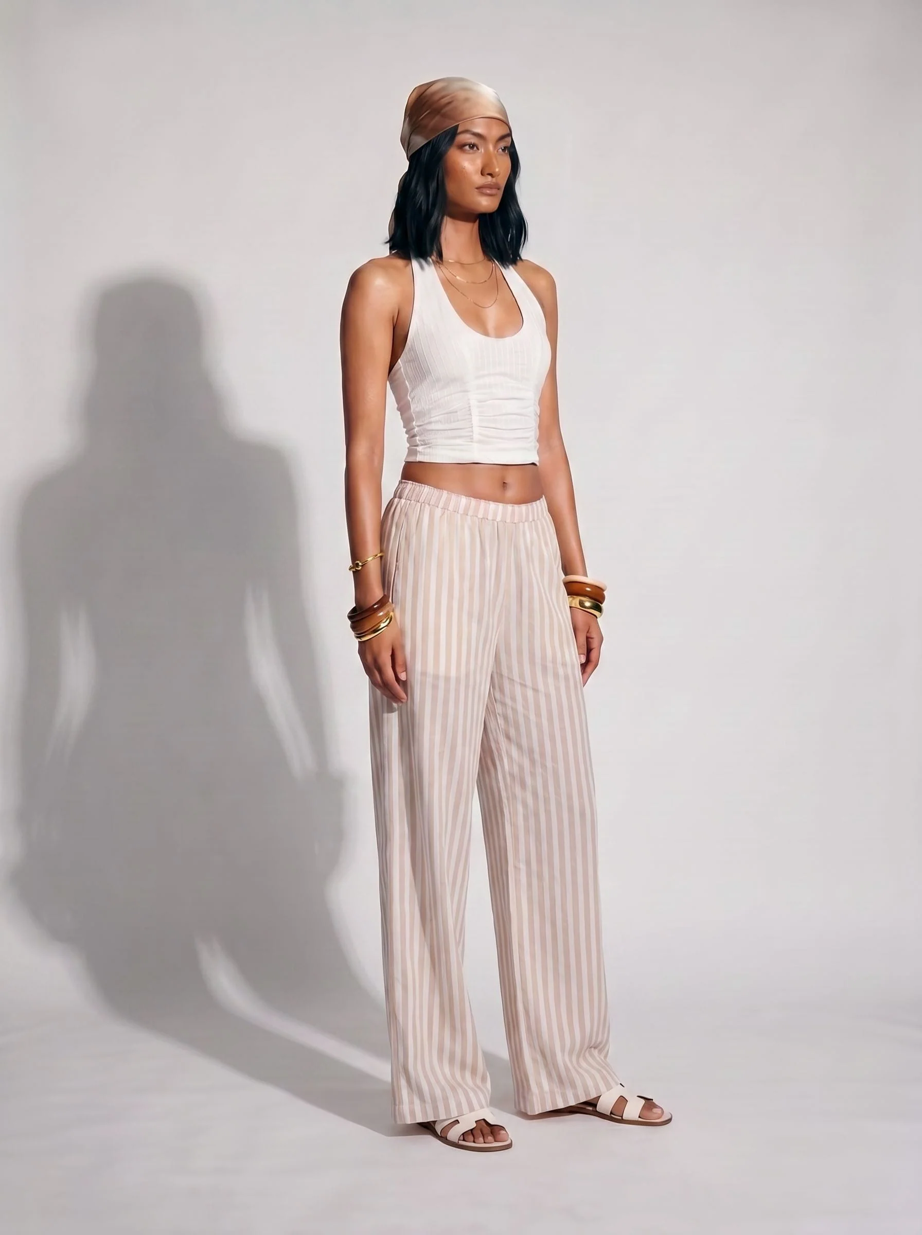 Striped Wide Leg Pants - Image 3