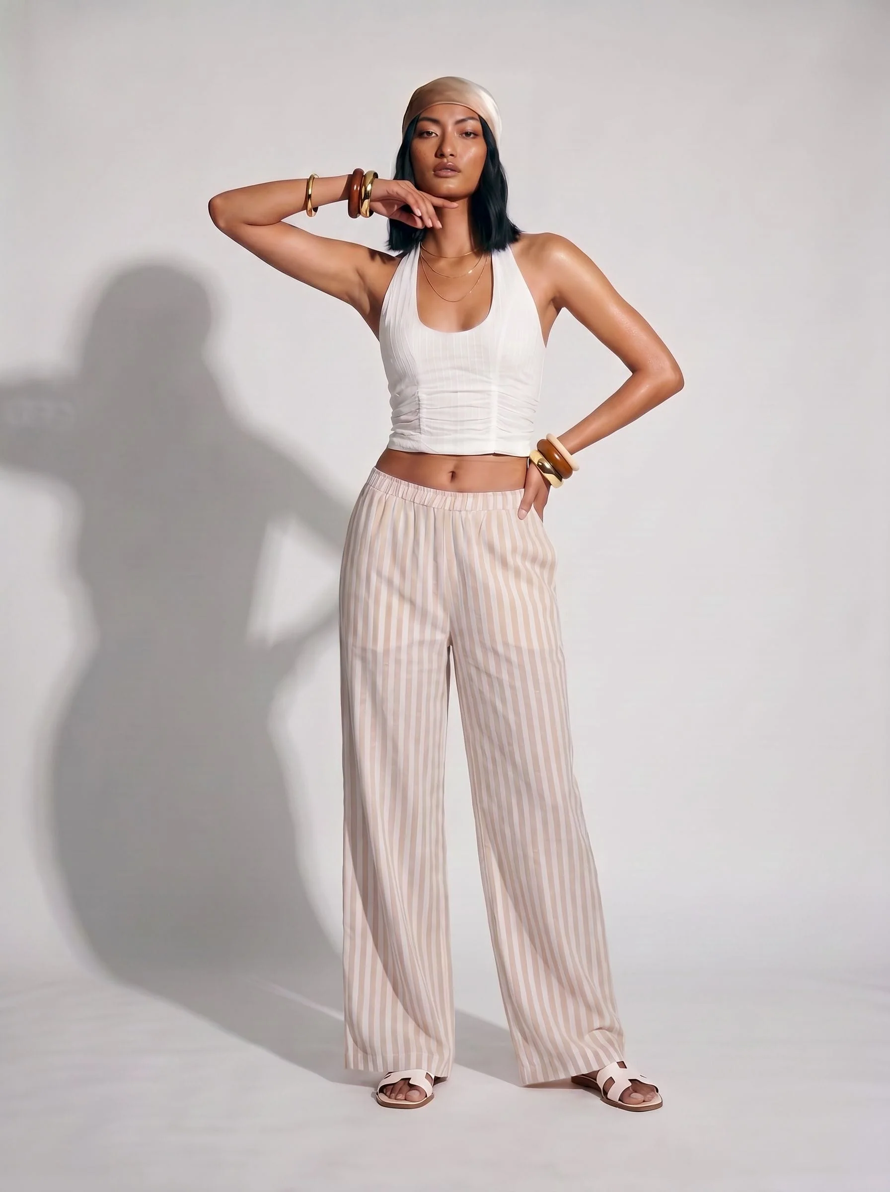 Striped Wide Leg Pants - Image 4