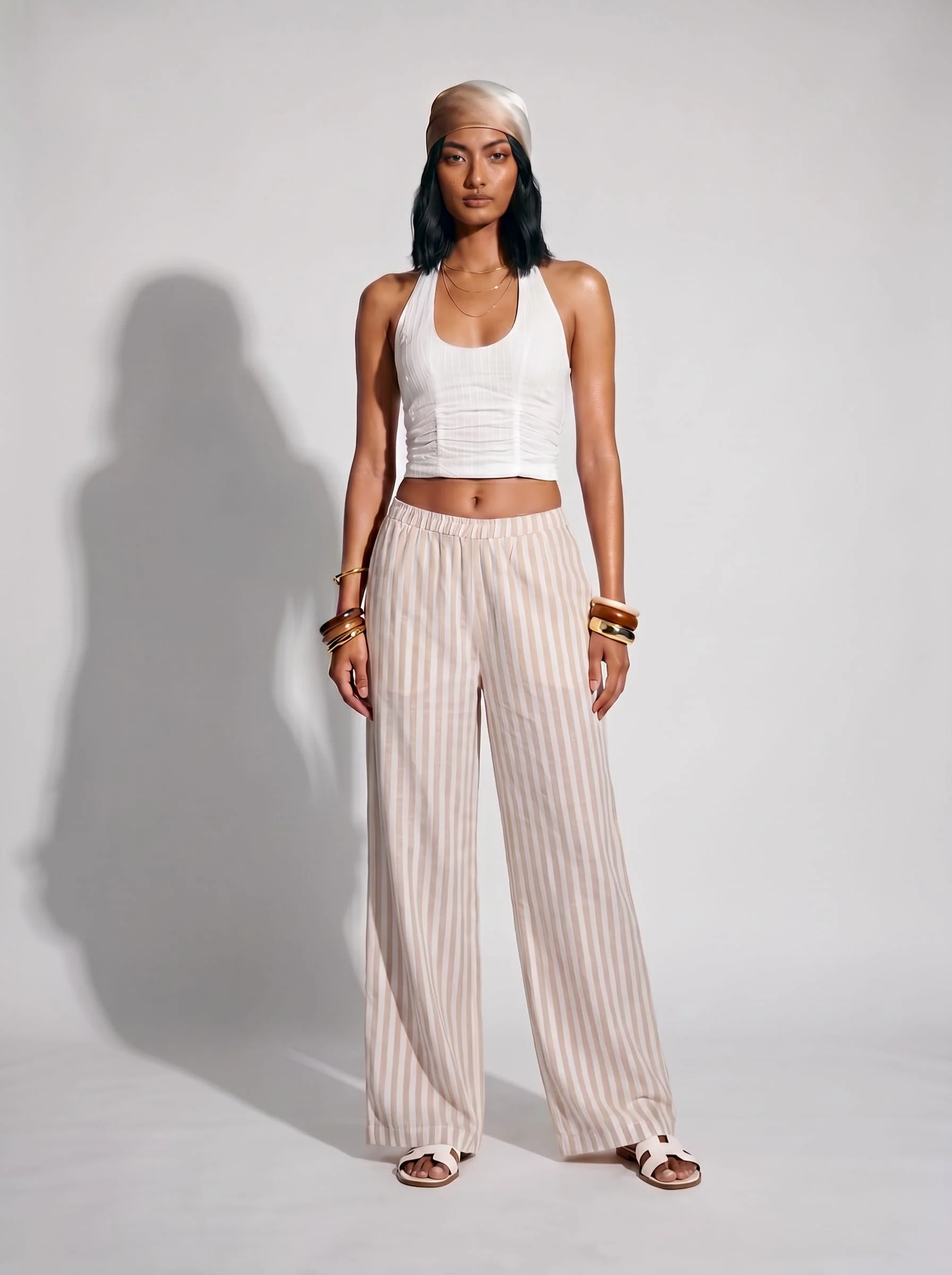 Striped Wide Leg Pants - Image 5