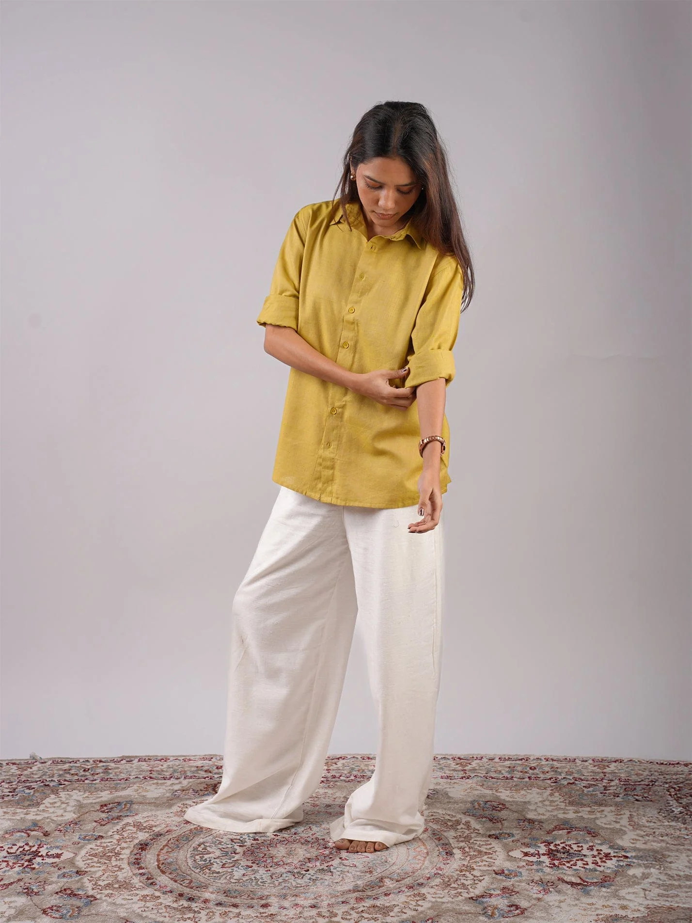 Oversized Green Linen Shirt - Image 3