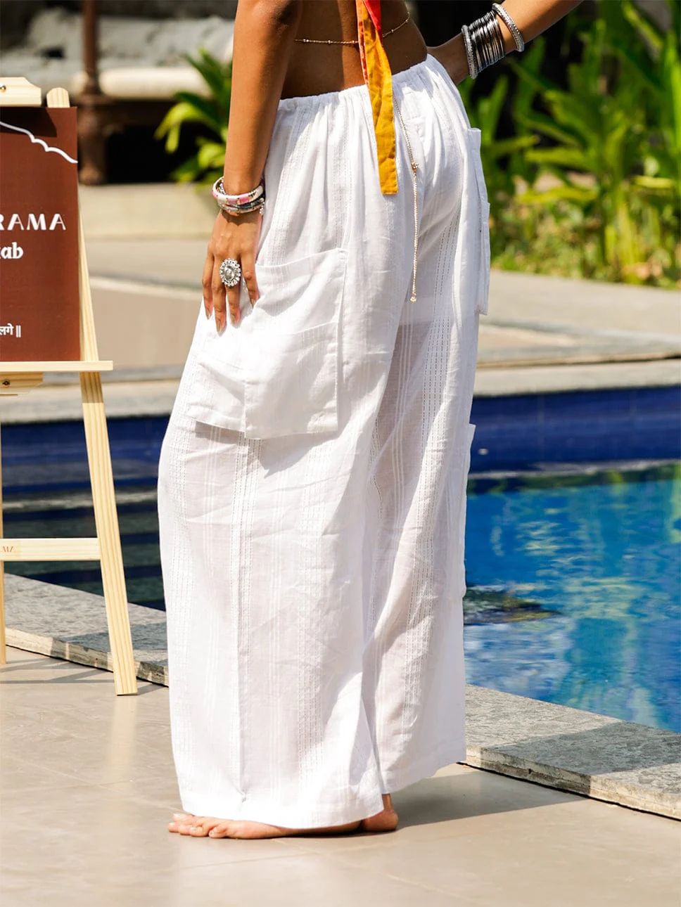 White Jacquard Pants - Image 3